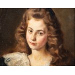 Jan Bąkowski (1872 Kraków - 1934 Kraków), Portret dziewczyny z kokardą we włosach