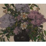 Ludwik Stasiak (1858 Bochnia - 1924 Kraków), Still life with lilacs and anemones