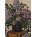 Ludwik Stasiak (1858 Bochnia - 1924 Kraków), Still life with lilacs and anemones