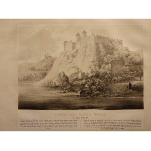 Tyniec nad rzeką Wisłą Galicya - litografia - Orda Fajans 1880 r.