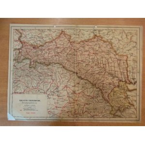Galicya i Bukowina mapa Gustawicz 1910 r.