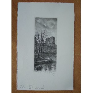 Paris Notre Dame Cathedral - Edmond Dallemagne 1950.