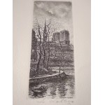 Paris Notre Dame Cathedral - Edmond Dallemagne 1950.