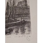 Paris Notre Dame Cathedral - Edmond Dallemagne 1950.