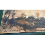 Para na tle wiejskiego krajobrazu - Roman Kochanowski