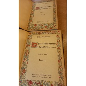 Dzieje literatury polskiej w zarysie - t. I+II - Bruckner opr. Wójcik 1908 r. /m.