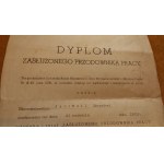 Dyplom Zasłużonego Przodownika Pracy 1954 r.