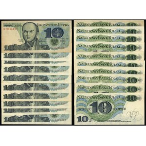 Polska, zestaw: 10 x 10 złotych, 1.06.1982