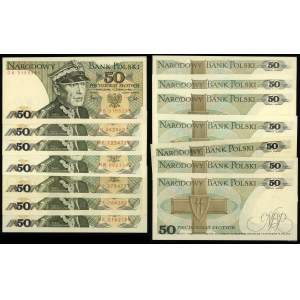 Polska, zestaw: 8 x 50 złotych, 1982-1988