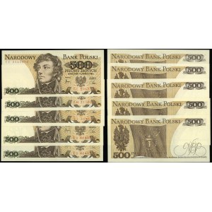 Poland, set: 5 x 500 zloty, 1.06.1982