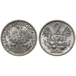 Poland, 2 zloty, 1958, Warsaw