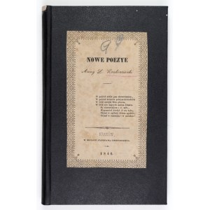 [LIBERÓWNA Anna] – Nowe poezye Anny L. Krakowianki [krypt.]. 1846