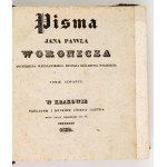 WORONICZ Jan Paweł - Pisma. Tomik 1-6 (w 2 wol.). Kraków 1832-1833. Nakł. J. Czecha. 16, s. [4], XVIII, 211, [4]; [4]...