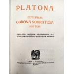 Platon - Dzieła Platona - Protagoras, Fajdros, Uczta, Eutyfron - 1918/24 Warszawa [ Ozdobna oprawa]