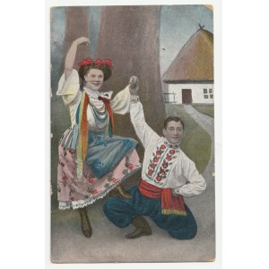 Ruské typy - pár v ľudových krojoch 1917. (1574)