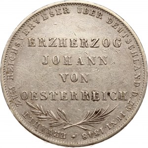 Germany Frankfurt 2 Gulden 1848 Archduke Johann