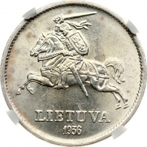 Lithuania 10 Litų 1936 Vytautas Mare variety (Kumele) NGC MS 63 RARE TYPE