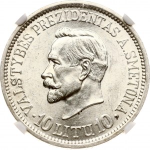 Lithuania 10 Litu 1938 Antanas Smetona NGC MS 62