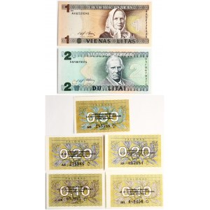 Lithuania 0.10 - 0.50 Talonas & 1-2 Litai 1993-1994 Lot of 7 pcs
