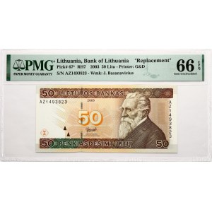 Lithuania 50 Litu 2003 PMG 66 Gem Uncirculated EPQ