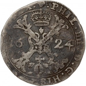 Spanish Netherlands Brabant 1/2 Patagon 1624 Brussels