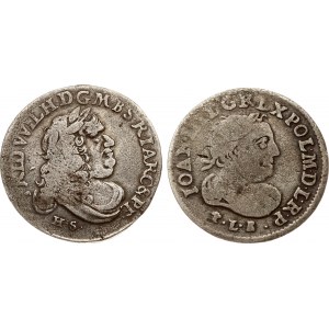 Poland Szostak 1684 TLB & Brandenburg-Prussia 6 Groschen 1679 HS Lot of 2 coins