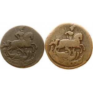 Russia Kopeck 1757 & 1758 Lot of 2 coins