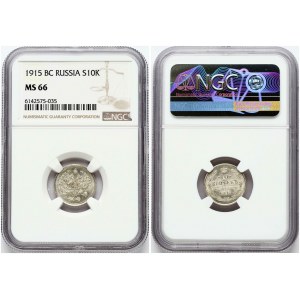 Russia 10 Kopecks 1915 ВС NGC MS 66