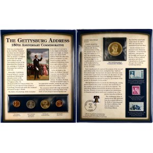 USA 1 Cent - 1 Dollar 1963-2018 & Medal & Badge & Post Stamps Set Lot of 14 pcs