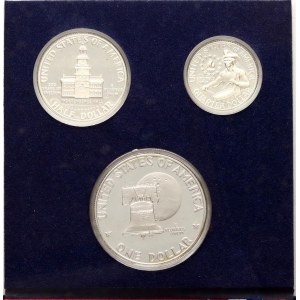 USA 1/4 Dollar - Dollar 1976 Bicentennial Silver Issue Set Lot of 3 coins
