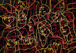 Robert Olszowski, Czas i przestrzeń (żółto-czerwona), 2019