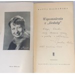 MAŁKOWSKA- WSPOMNIENIA Z REDUTY wyd. 1. Dedykacja Autorki dla pisarki Wandy Karczewskiej
