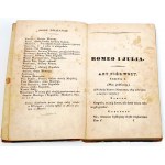 [SHAKESPEARE, MICKIEWICZ - ROMEO I JULIA] KORSAK- NOWE POEZYE Wilno 1840