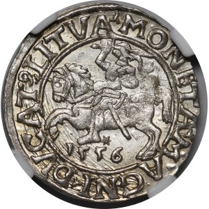 Sigismund II Augustus, Halbpfennig 1556, Wilna - L/LITVA - schön