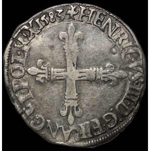 Henry Valois, 1/4 Ecu 1583 T, Nantes