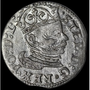Stefan Batory, Trojak 1583, Riga - lilies