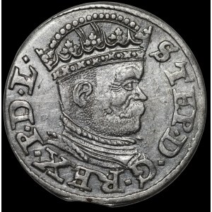 Stefan Batory, Trojak 1586, Riga - small head - variant