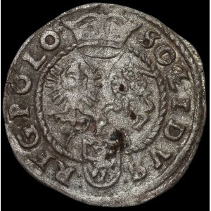 Sigismund III Vasa, Shelrog 1600, Poznań - P over the Lewart coat of arms - piercing - very rare.