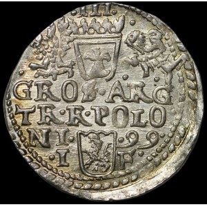 Sigismond III Vasa, Trojak 1599, Olkusz - portrait de 1598 - beau