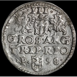 Sigismund III Vasa, Trojak 1598, Poznań - P from the left