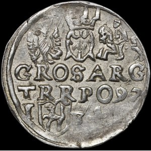Sigismund III Vasa, Trojak 1597, Lublin - Reysner's monogram not in the shield