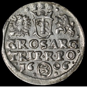 Sigismond III Vasa, Trojak 1606, Cracovie - rare et très beau