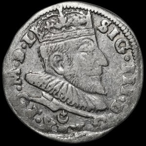 Zygmunt III Waza, Trojak 1589, Wilno - Leliwa pod popiersiem - rzadki