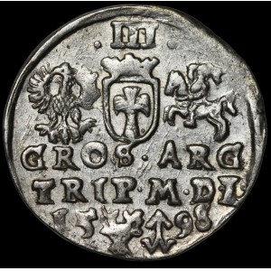 Žigmund III Vasa, Trojak 1598, Vilnius - vejárovitý otvor - vzácny