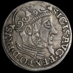 Sigismund II Augustus, Trojak 1557, Gdansk - rare