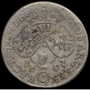 John III Sobieski, Sixpence 1682, Krakow - wearing a crown