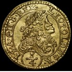 Hungary, Leopold I (1657-1705), 1/4 ducat 1696 NB, Nagybanya - very rare