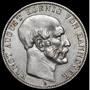 Nemecko, Hannover, Ernst August, thaler 1850 B, Hannover