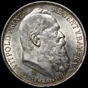 Deutschland, Bayern, Luitpold, 3 Mark 1911 D