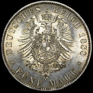 Germany, Prussia, Frederick III, 5 marks 1888 A Berlin